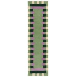 copy ofTapis de salon laine vert et violet Kai Wool Border