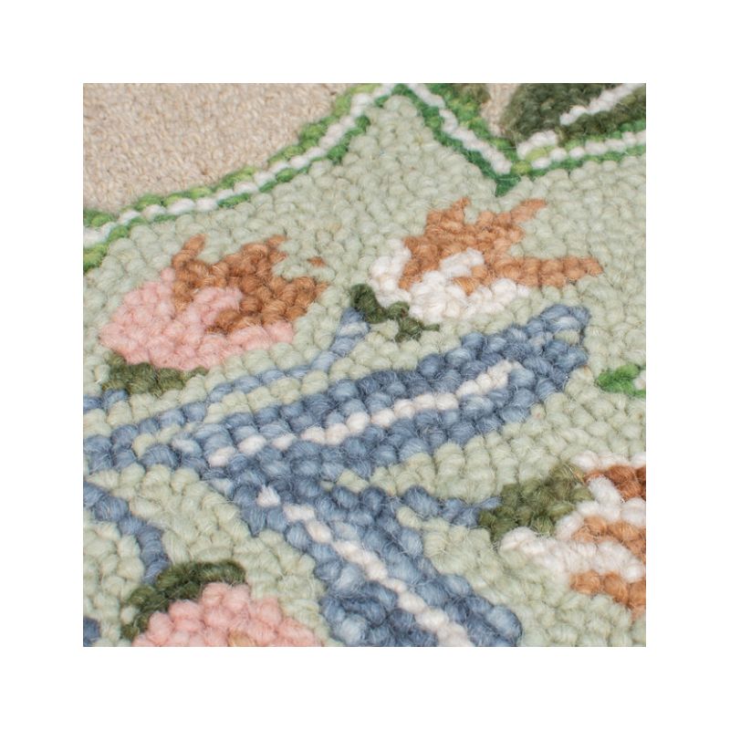 copy ofTapis de salon laine bleu multicolor Abstract Flow