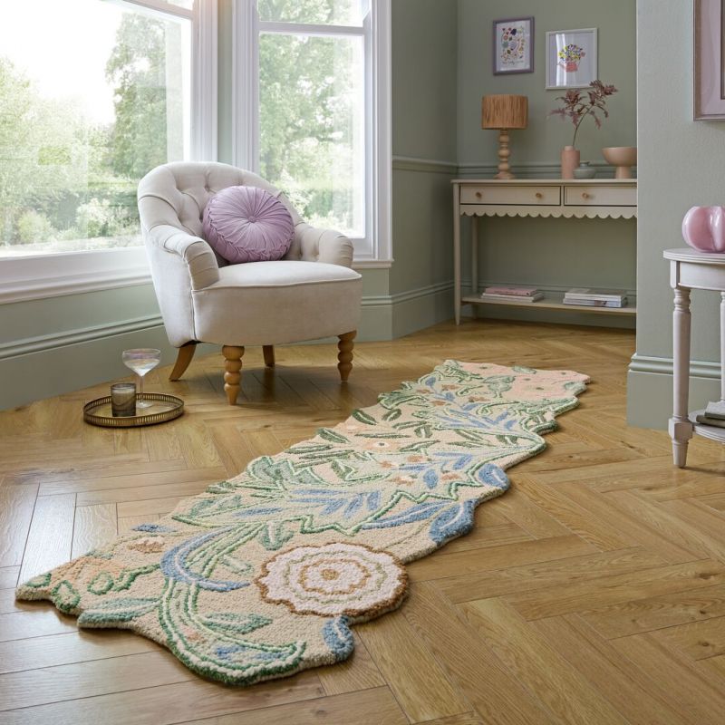 copy ofTapis laine vert Bryony Floral