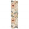 Tapis de couloir laine rose Floral Daphné