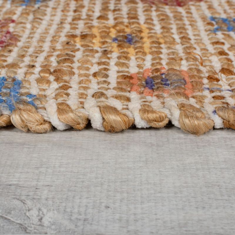 Tapis en jute patchwork Taylor bordure