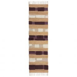 Tapis en jute à reliefs beige et violet Medina