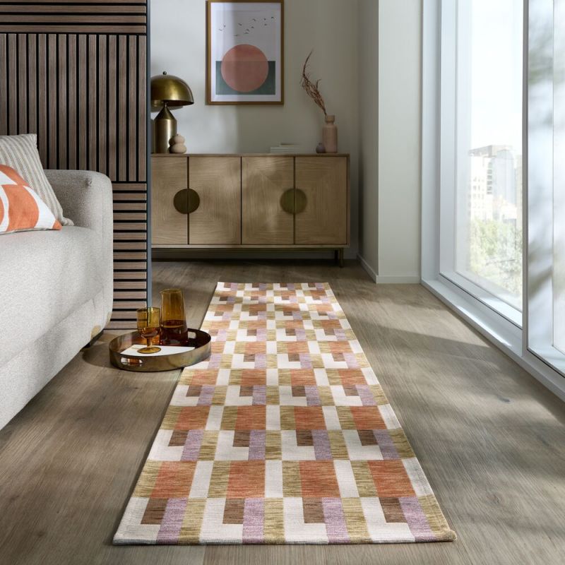 Tapis de couloir moderne Riley Block Geometric ambiance