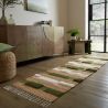 Tapis en jute à reliefs beige et vert Medina