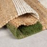 Tapis en jute à reliefs beige et vert Medina