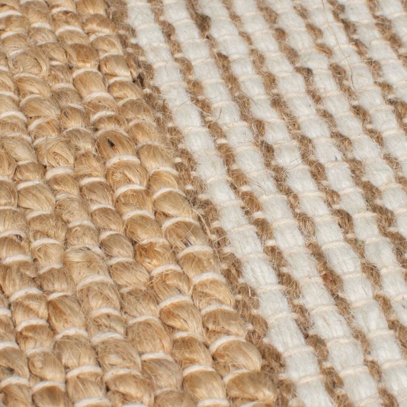 Tapis en jute à reliefs beige et vert Medina