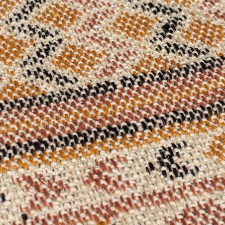 Tapis en jute motif jacquard rouge Rami détail Tapis en jute motif jacquard rouge Rami détail