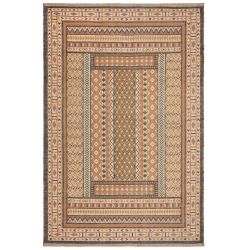 Tapis en jute motif jacquard orange Rami