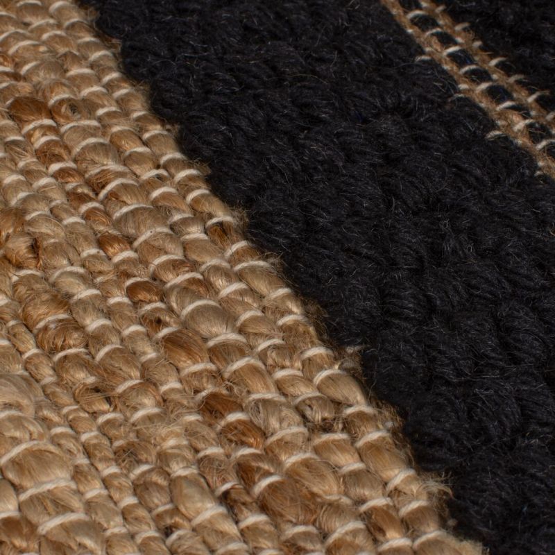 Tapis en jute à reliefs noir et blanc Medina