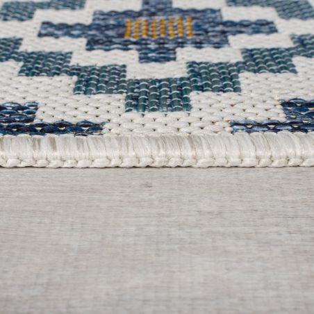Tapis exterieur motifs bleus Zia Tapis exterieur motifs bleus Zia