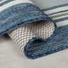 Tapis exterieur motifs rayures bleues dos