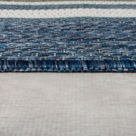 Tapis exterieur motifs rayures bleues epaisseur Tapis exterieur motifs rayures bleues epaisseur