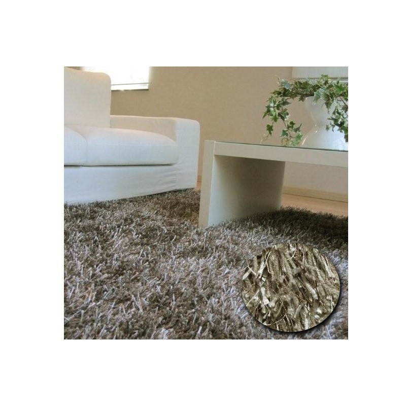 Tapis rectangulaire shaggy gris-beige par Arte Espina