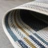 Tapis exterieur géométrique bleu et jaune Rosco dos