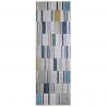 Tapis exterieur géométrique bleu et jaune Rosco couloir