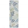 Tapis exterieur motifs floral bleu Bella couloir