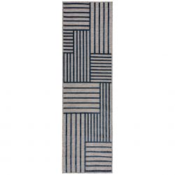 Tapis exterieur motifs géométriques bleus Vigo runner