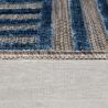 Tapis exterieur motifs géométriques bleus Vigo epaisseur