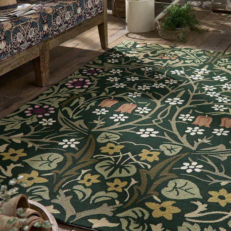 Tapis indoor/ outdoor en PET recyclé motif floral Moris&CO zoom détails