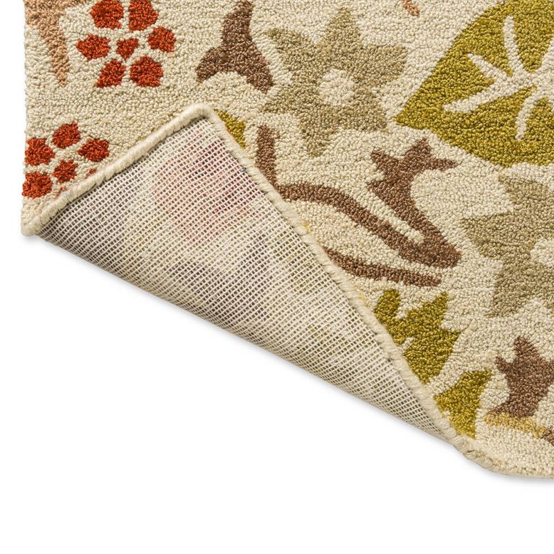 Tapis indoor/ outdoor en PET recyclé motif floral beige Moris&CO revetement