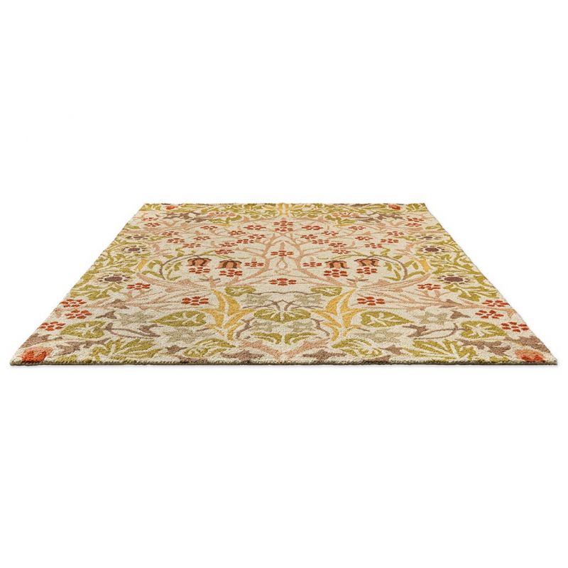 Tapis indoor/ outdoor en PET recyclé motif floral beige Moris&CO incrust