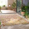 Tapis indoor/ outdoor en PET recyclé motif floral beige Moris&CO ambiance