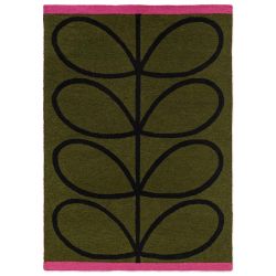 Tapis d'extérieur Vert Olive Linear Stem