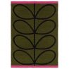 Tapis d'extérieur Vert Olive Linear Stem 