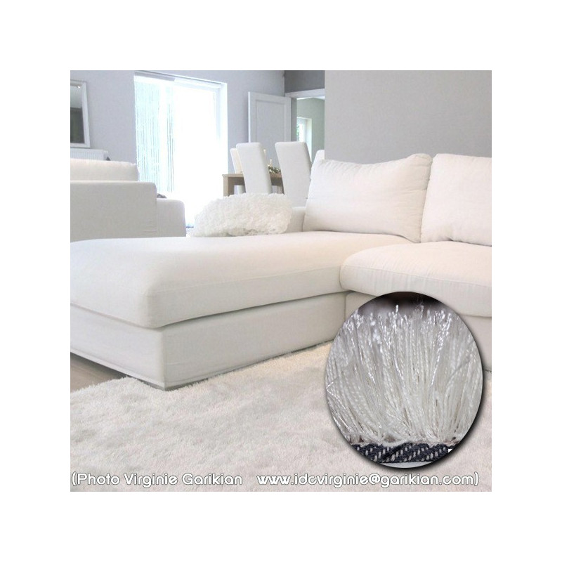 Tapis uni shaggy blanc Arte Espina
