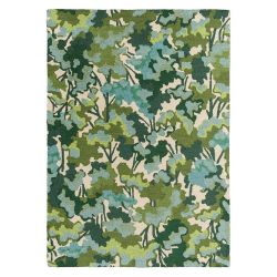 Tapis indoor/ outdoor en PET recyclé motif végétal vert Tree Tops