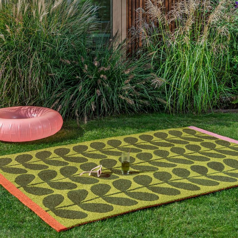 Tapis d'extérieur Vert Seagrass Solid Stem 