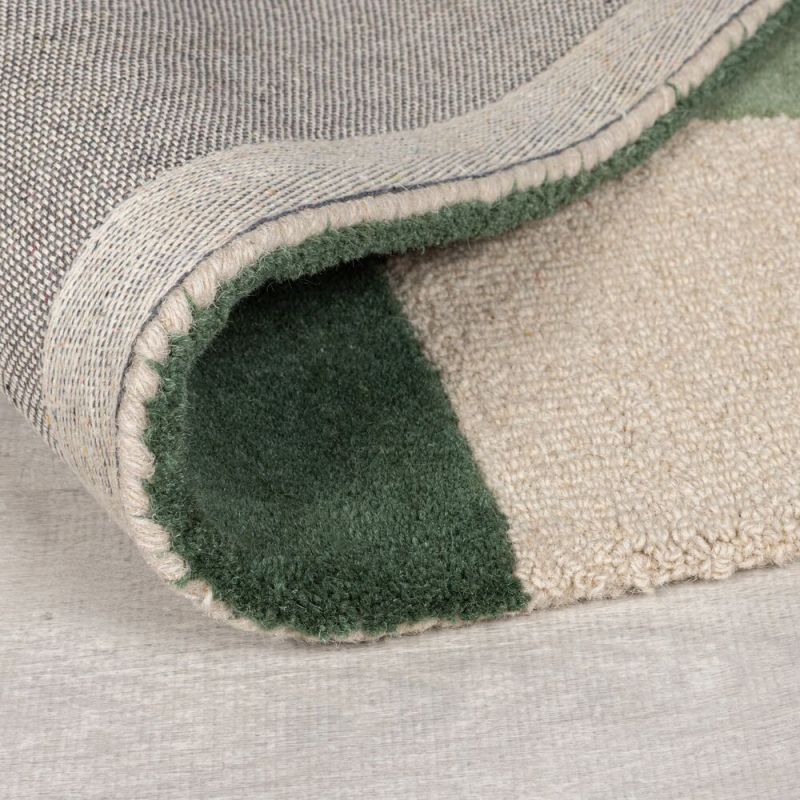 Tapis de salon pure laine vert et bleu Glow revetement