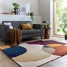 Tapis de salon pure laine violet multi Glow ambiance