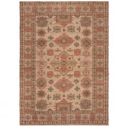 Tapis en jute motifs classiques rouge Lana