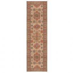 Tapis en jute motifs classiques rouge Lana runner