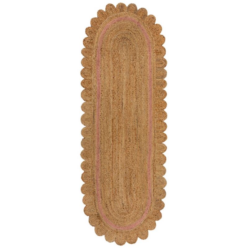 Tapis forme originale en jute rose Grace