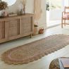 Tapis forme originale en jute rose Grace