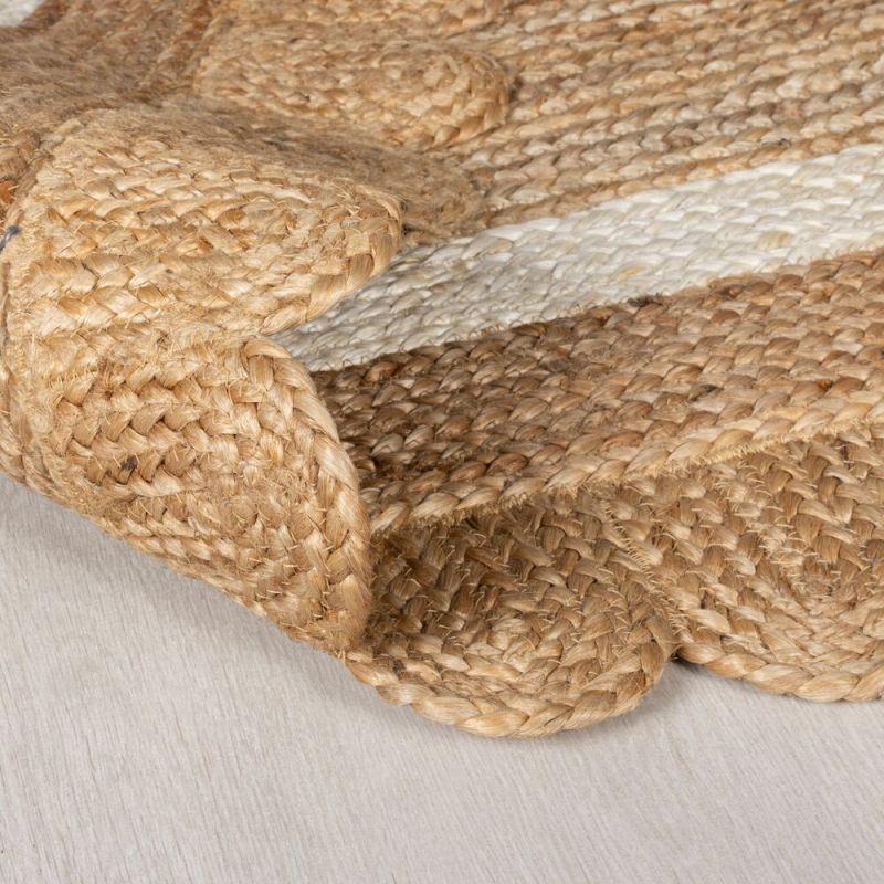 Tapis de salon en jute forme originale Grace naturel