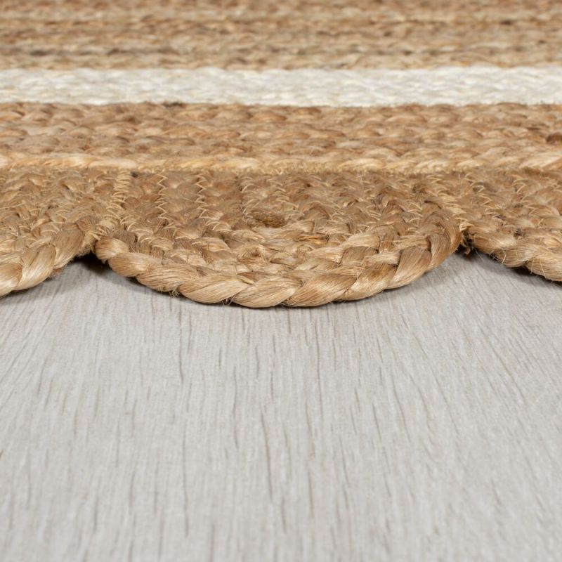 Tapis de salon en jute forme originale Grace naturel