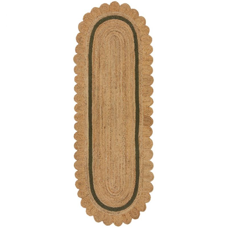 copy ofTapis forme originale en jute beige et blanc Grace