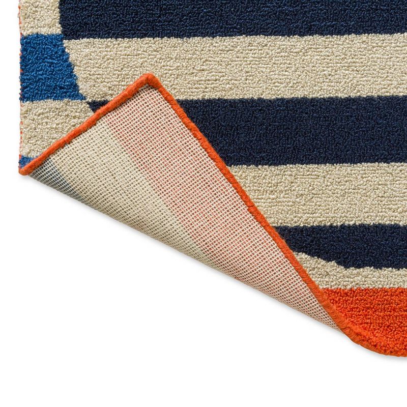 Tapis d'extérieur Bleu et Blanc Stripy Stem
