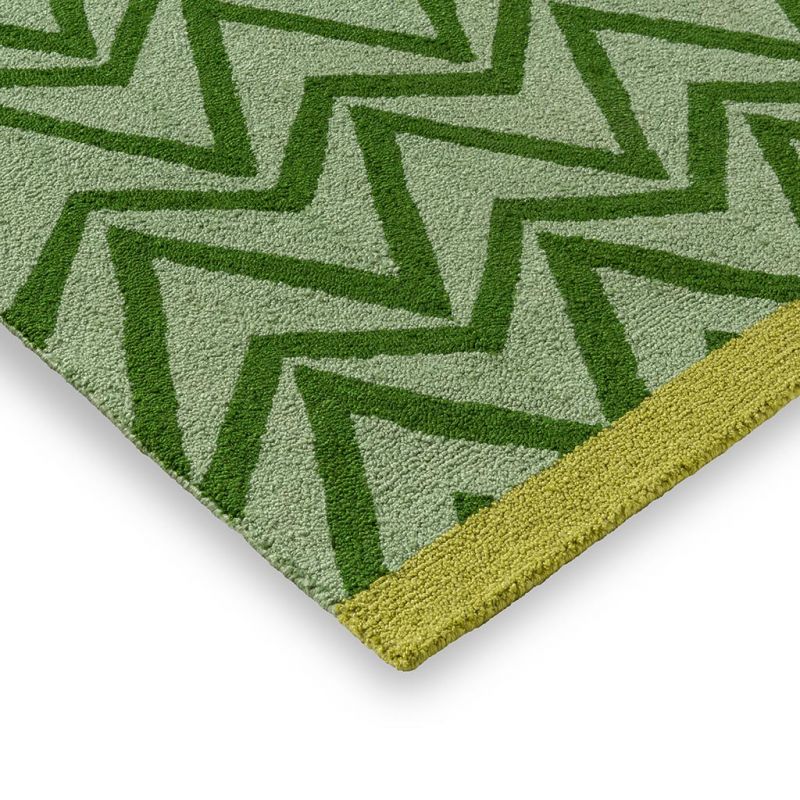 Tapis exterieur interieur en PET recyclé vert Dhurrie épaisseur