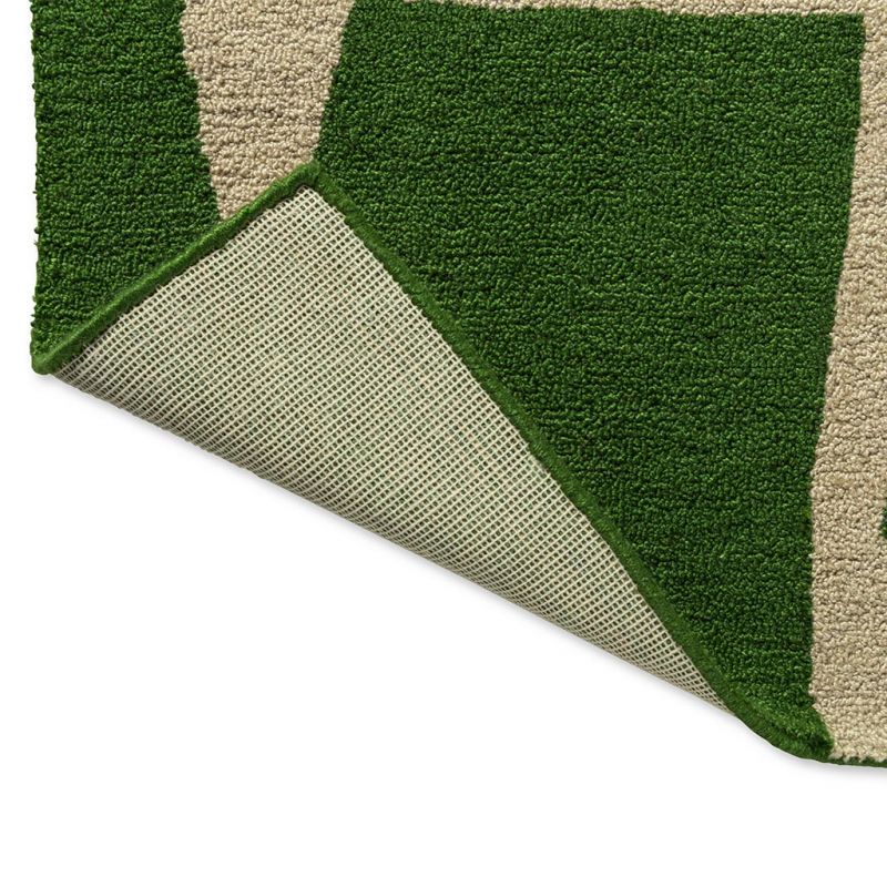 Tapis exterieur interieur en PET recyclé vert Moqui dos