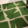 Tapis exterieur interieur en PET recyclé vert Moqui motif