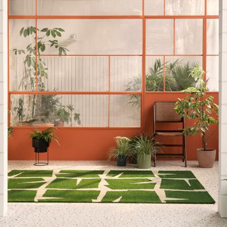 Tapis exterieur interieur en PET recyclé vert Moqui ambiance Tapis exterieur interieur en PET recyclé vert Moqui ambiance