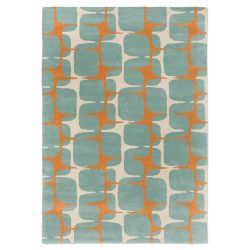 Tapis à motif galet Lohko bleu et orange Scion
