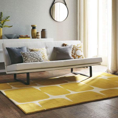 Tapis à motif galet Lohko Honey jaune Scion ambiance Tapis à motif galet Lohko Honey jaune Scion ambiance