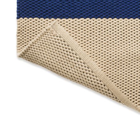 Tapis exterieur interieur en PET recyclé bleu Dhurrie dessous Tapis exterieur interieur en PET recyclé bleu Dhurrie dessous