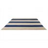Tapis exterieur interieur en PET recyclé bleu Dhurrie a plat