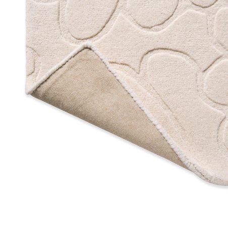 Tapis haut de gamme en laine motif floral beige dessous Tapis haut de gamme en laine motif floral beige dessous